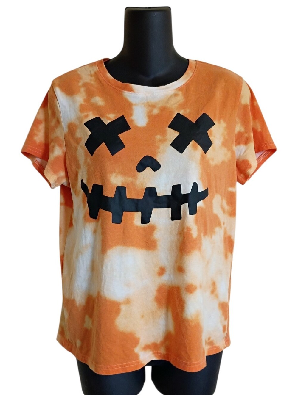 Wound Up Black Orange Crew Neck Short Sleeve T Shirt